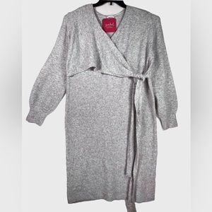 Maternity wrap sweater dress